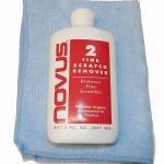 Novus 2 Plastic Scratch Remover, Polish and Cloth - Large 8 Ounce Bottle