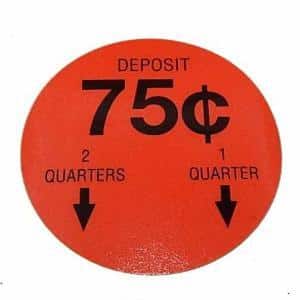 Large 75 Cent Pricing Stickers | moneymachines.com