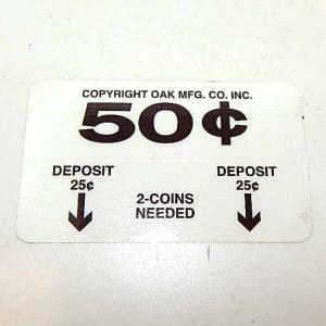 Oak 50 Cent Pricing Stickers | moneymachines.com