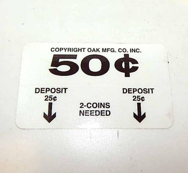 Oak 50 Cent Pricing Stickers | moneymachines.com