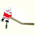 Carrom Numbered Red Long Stick Hockey Player