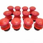 Red Jumbo Bumper Pool Posts - Set of 12 Large Hole Mount Bumpers
