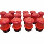 Red Jumbo Bumper Pool Posts - Set of 14 Large Hole Mount Bumpers