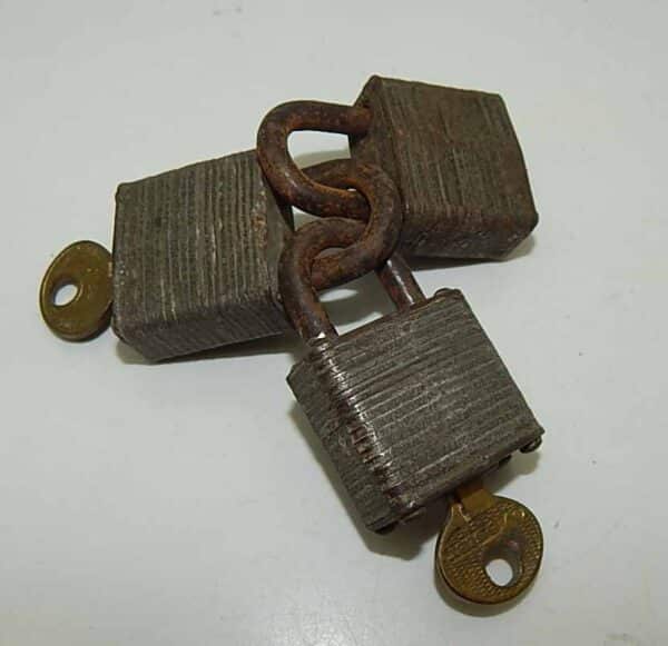 Set of 3 Used Small Pad Locks Keyed Alike | moneymachines.com