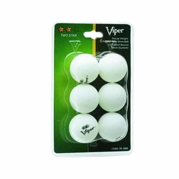 Viper 2 Star Table Tennis Balls | Pack of 6 | moneymachines.com