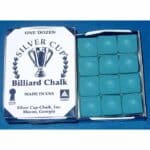 Silver Cup Billiard Cue Chalk Blue - Box of 12