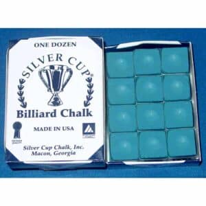 Blue Silver Cup Billiard Cue Chalk - Box of 12 | moneymachines.com