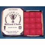 Silver Cup Billiard Cue Chalk Burgundy - Box of 12
