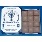 Silver Cup Billiard Cue Chalk Camel/Taupe - Box of 12