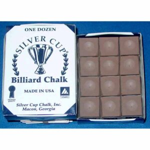 Camel/Taupe Silver Cup Billiard Cue Chalk - Box of 12 | moneymachines.com