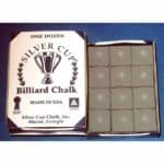 Silver Cup Billiard Cue Chalk Charcoal - Box of 12
