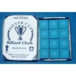 Silver Cup Billiard Cue Chalk Electric Blue - Box of 12