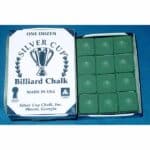 Silver Cup Billiard Cue Chalk Green - Box of 12