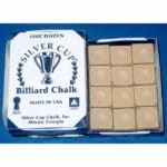 Silver Cup Billiard Cue Chalk Khaki/Golden - Box of 12