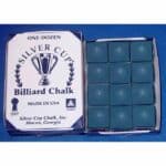 Silver Cup Billiard Cue Chalk Navy - Box of 12