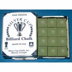 Olive Green Silver Cup Billiard Cue Chalk - Box of 12 | moneymachines.com