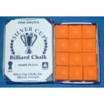 Silver Cup Billiard Cue Chalk Orange - Box of 12