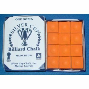 Orange Silver Cup Billiard Cue Chalk - Box of 12 | moneymachines.com