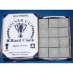 Silver Cup Billiard Cue Chalk Pewter - Box of 12