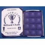 Silver Cup Billiard Cue Chalk Purple - Box of 12