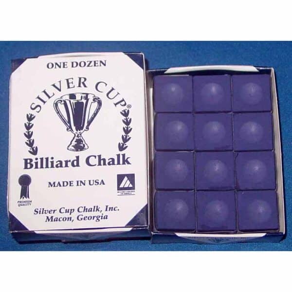 Purple Silver Cup Billiard Cue Chalk - Box of 12 | moneymachines.com