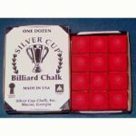 Silver Cup Billiard Cue Chalk Red - Box of 12