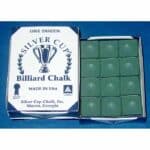 Silver Cup Billiard Cue Chalk Spruce - Box of 12