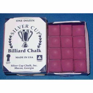Wine Silver Cup Billiard Cue Chalk - Box of 12 | moneymachines.com