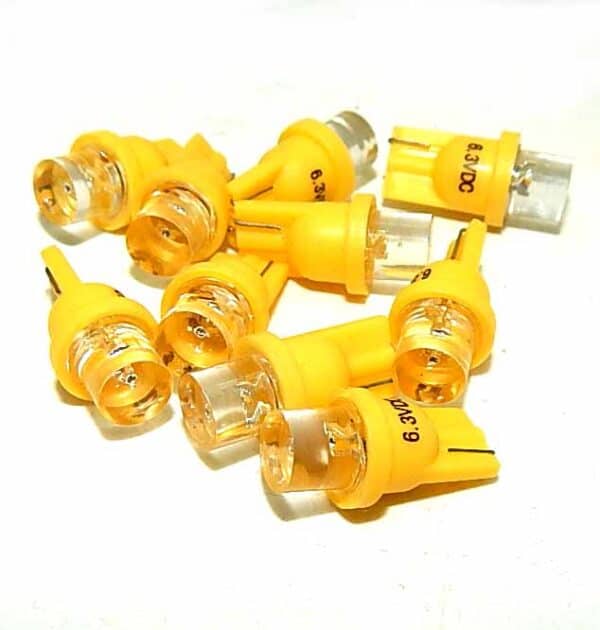 #555 Yellow Frosted Dome LED Lamps | Set of 10 | moneymachines.com