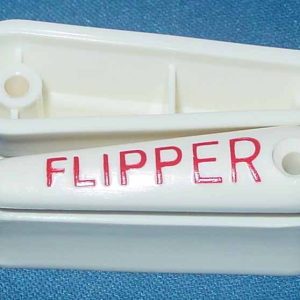 Round Top Pinball Flipper Caps - Red Lettering With Screw Hole | A5094-5WR | moneymachines.com